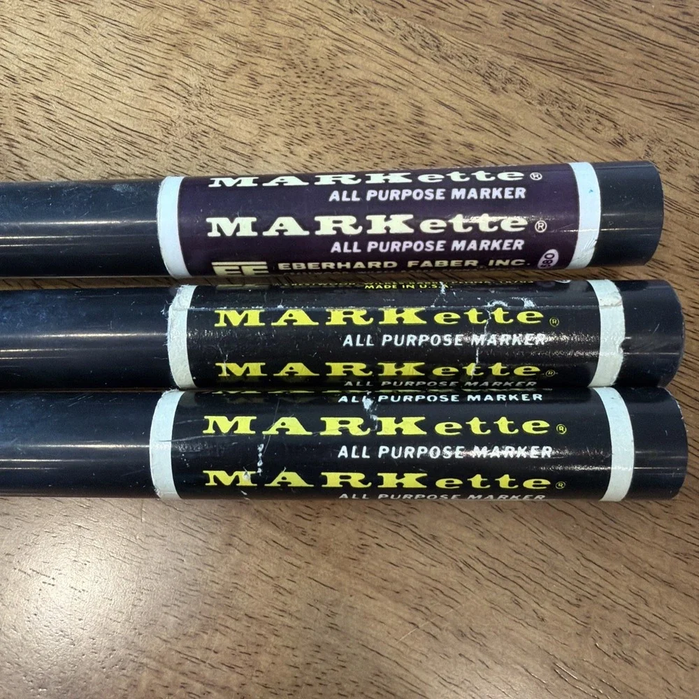 VTG‎ Marker Markette Eberhard Faber Castell Black Color Lot of 3: 1 Works, 2 Dry